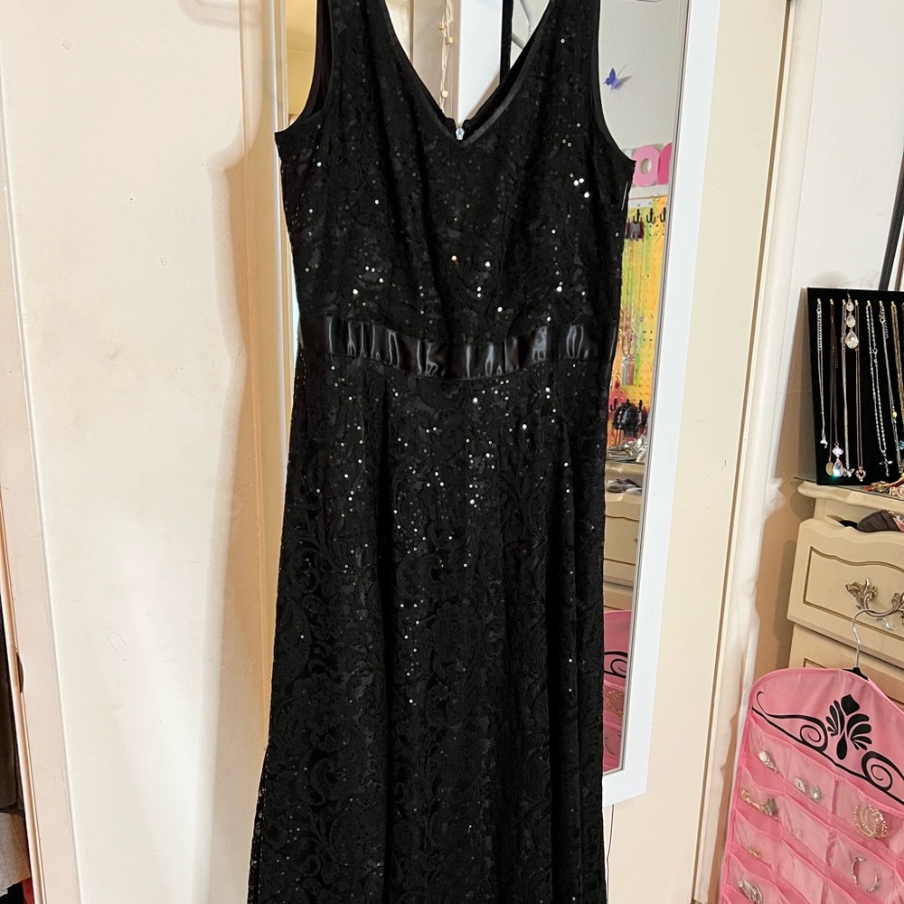 Tahiti black sparkle dress